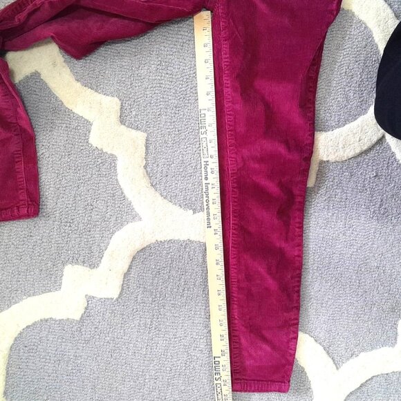 Current/Elliott High Waist Stiletto Cords In Aster Size 26 Magenta Crop Skinny - Picture 11 of 12